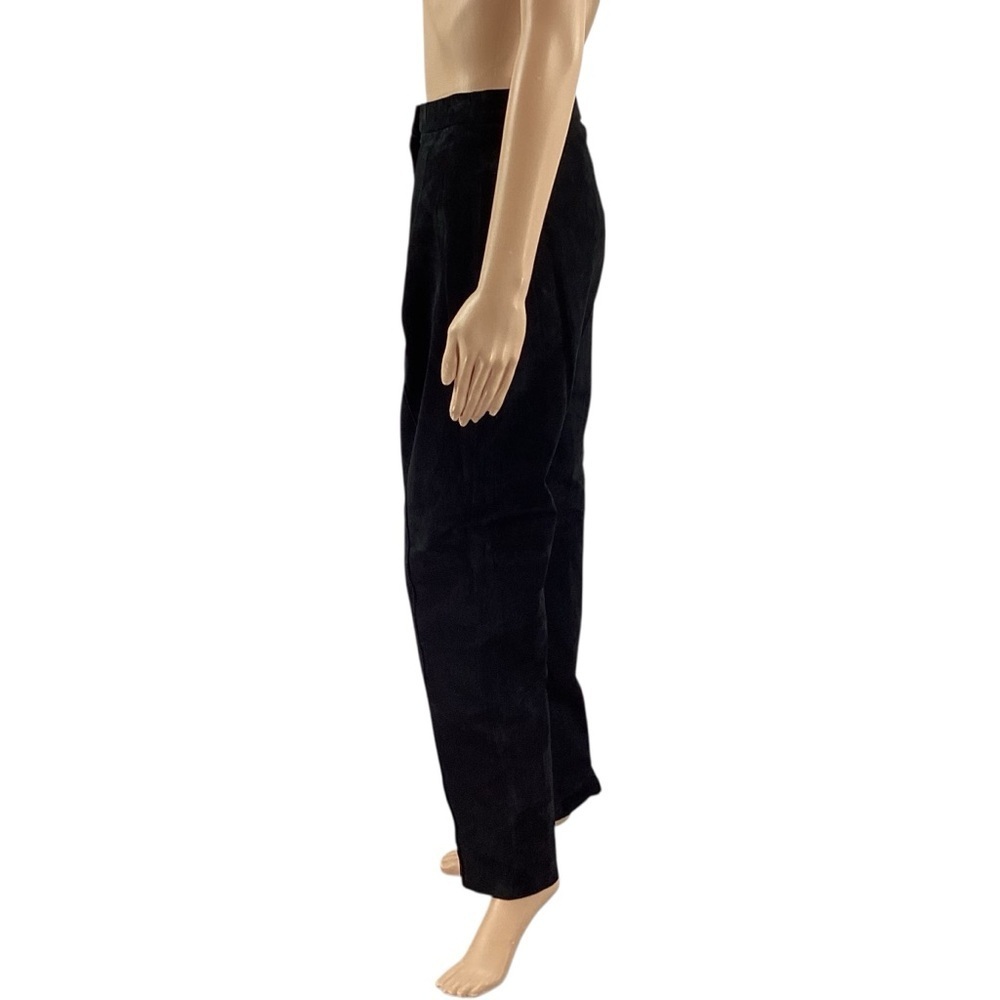 Vintage Pia Rucci Leather High Waist Pleated Tapered Pants Black M - Picture 5 of 7